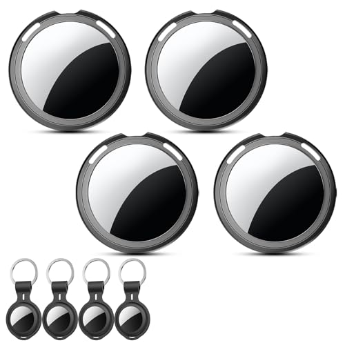 4 Pack Tracker Tags Item Finder for Apple Find My MFi Certified iOS Only | Waterproof Bluetooth Key Finder with Replaceable Battery Worldwide Tracking for Keys Wallets Bags Luggage Pets Dogs Cats