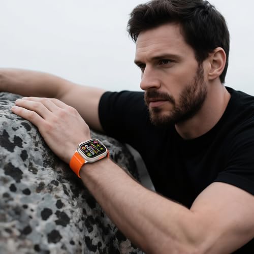 Elastic Sport Band for Apple Watch Ultra 4/3/2 Band 49mm 46mm 45mm 44mm 42mm 41mm 40mm Men, Adjustable Parachute Buckle Nylon Fabric Wristband for iWatch Series 12 11 10 SE 9 8 7 6 5 4 3