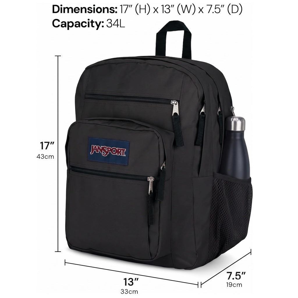 JanSport Laptop Backpack - Computer Bag with 2 Compartments, Ergonomic Shoulder Straps, 15” Laptop Sleeve, Haul Handle - Black