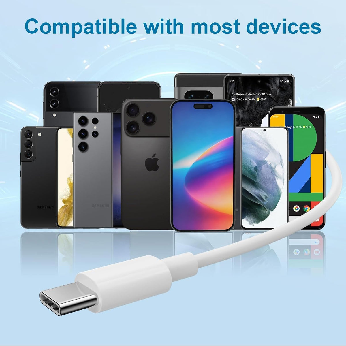 2 Packs USB C Headphones for iPhone 18/17/16/15 Pro Max Plus Type C Earphones with Microphone & Remote Noise Cancelling for iPhone 18 17 16 15 Pro Max Plus,iPad,Galaxy S26/S25/S24/Ultra Note 10/20