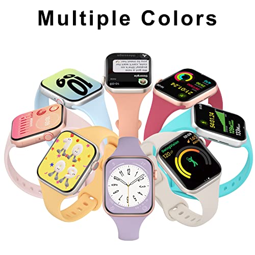 Thin Sport Silicone Slim Band Compatible with Apple Watch Bands Women Men | Soft Narrow Strap Wristband for iWatch 38mm 40mm 41mm 42mm 44mm 45mm 46mm 49mm Series 11/10/9/8/7/SE/6/5/4 Ultra 3 2 1