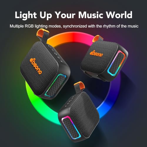 Portable Bluetooth Speaker Line-in Support: IPX5 Waterproof, Black | Up to 24H Playtime, HD Sound, TWS Pairing, LED Light, Outdoor Speaker for Beach, Pool, Travel, School Supplies for Adult Teen