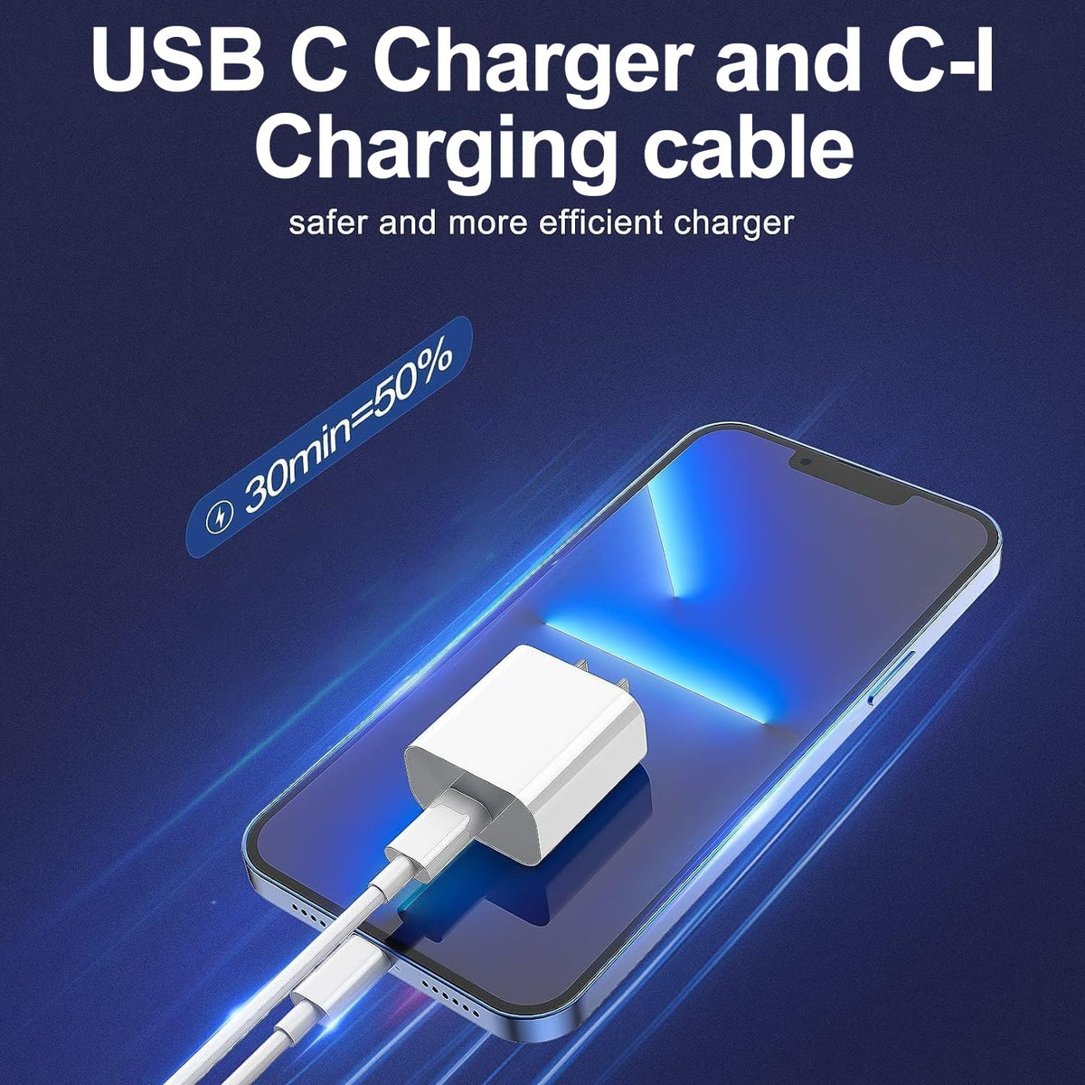 iPhone Charger Fast Charging, USB C Charger Block, 6FT/10FT Lightning Cable | For Apple iPhone 14/13/12/11 Series, 2-Pack 6FT/10FT Long USB C to Lightning Cables, AirPods with Lightning Charging Case