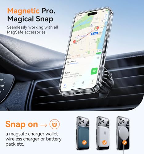 CANSHN Magnetic Shockproof for iPhone 18 Pro Case, Clear | Full Camera Protection, Compatible with MagSafe, Crystal Clear, Military-Grade Protection, Scratch Resistant, Slim Fit