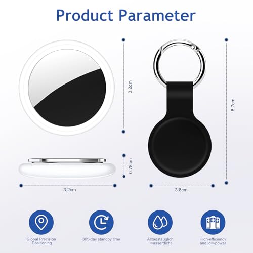Air Tracker Tag 2 Pack [Apple MFi Certified] with Find My(iOS Only) | Key Finder with No App Needed, IP65 Waterproof, 365-Day Standby, Wallets Keys Bags Luggage Locator Tracker Tag
