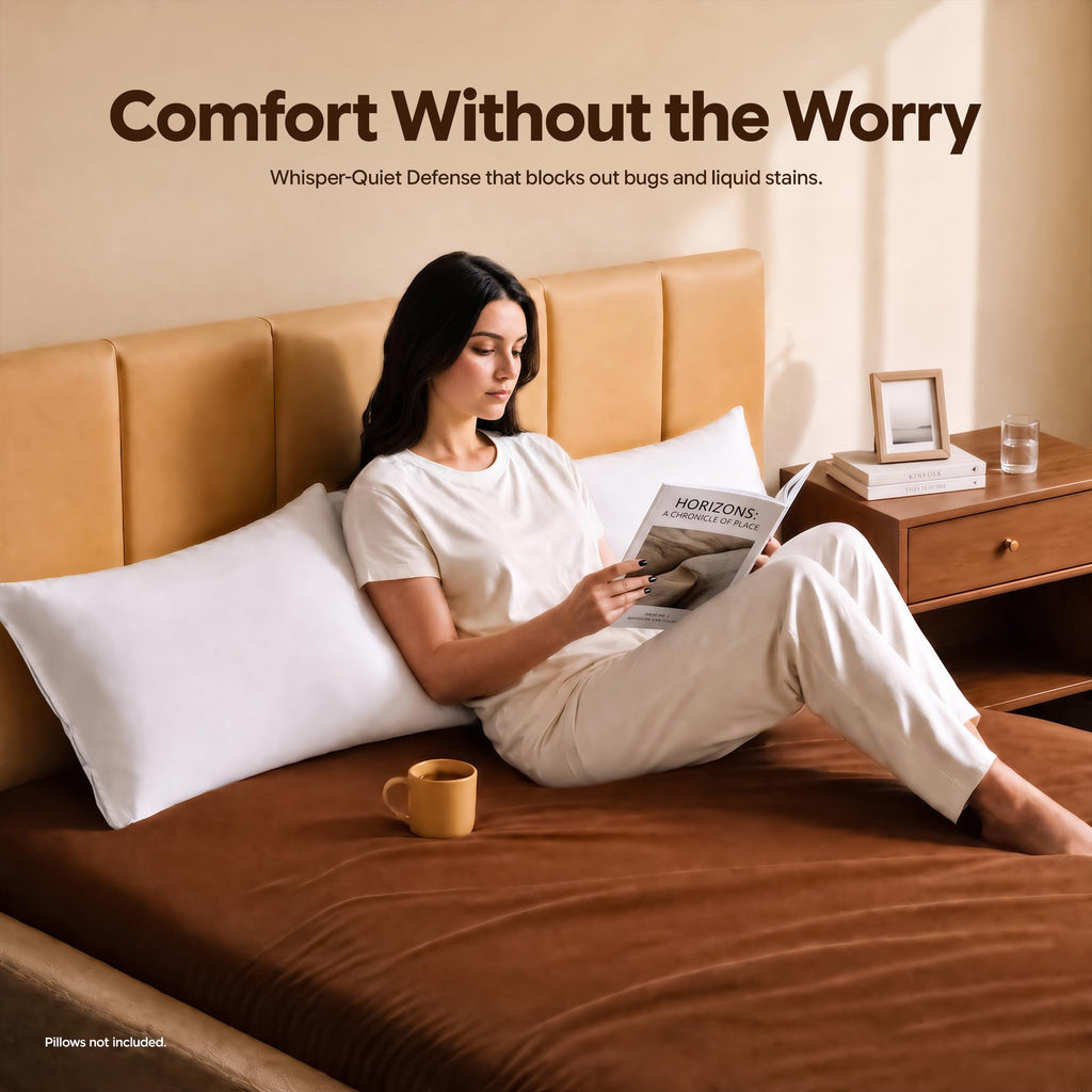 Ultimate Comfort Pillow Protectors with Zipper Standard Size - Set of 4 | Bed Bug & Dust Mite Proof Pillow Cases - 100% Waterproof, Soft & Moisture Wicking Pillow Encasements by Utopia Bedding
