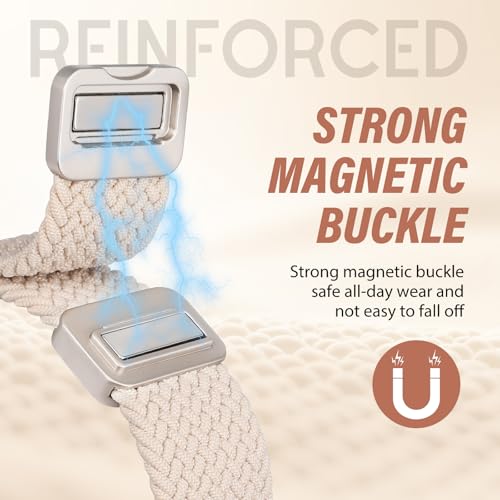 Braided Stretchy Band with Magnetic Clasp for Apple Watch Bands Women Men | 38/40/41/42/44/45/46/49mm, TOYOUTHS Dressy Celtic Metal, Elastic Strap, for iWatch Series 12 11 10 9 8 7 6 5 SE/Ultra 4 3 2 1