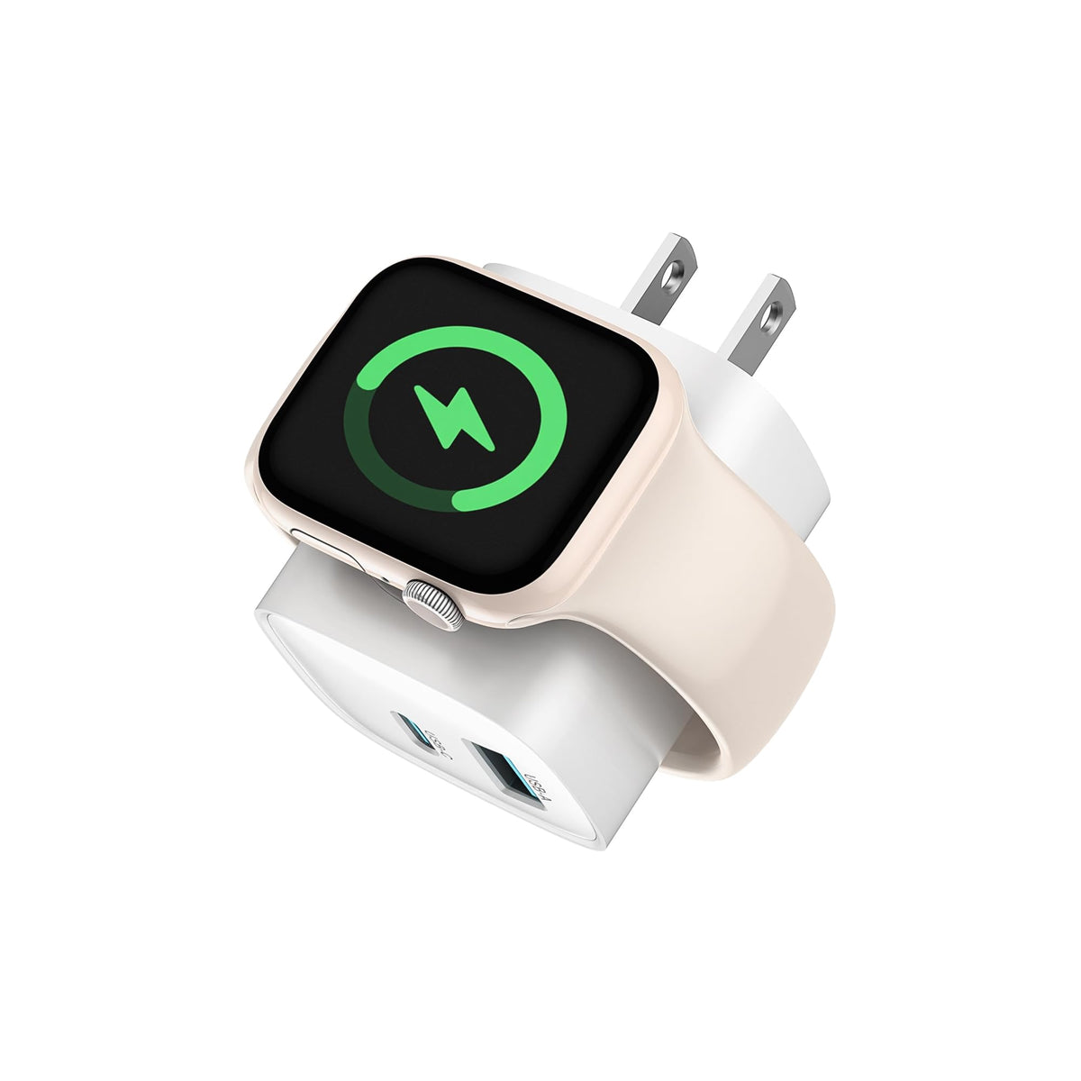 TESSAN Charging Blocks for Apple Watch Charger, USB C Charger Block 3-in-1 | PD20W USB C Fast Charging Dual Ports for iPhone 17/16/15, AirPods, iWatch, Travel Essentials, Drom Office Accessories, White