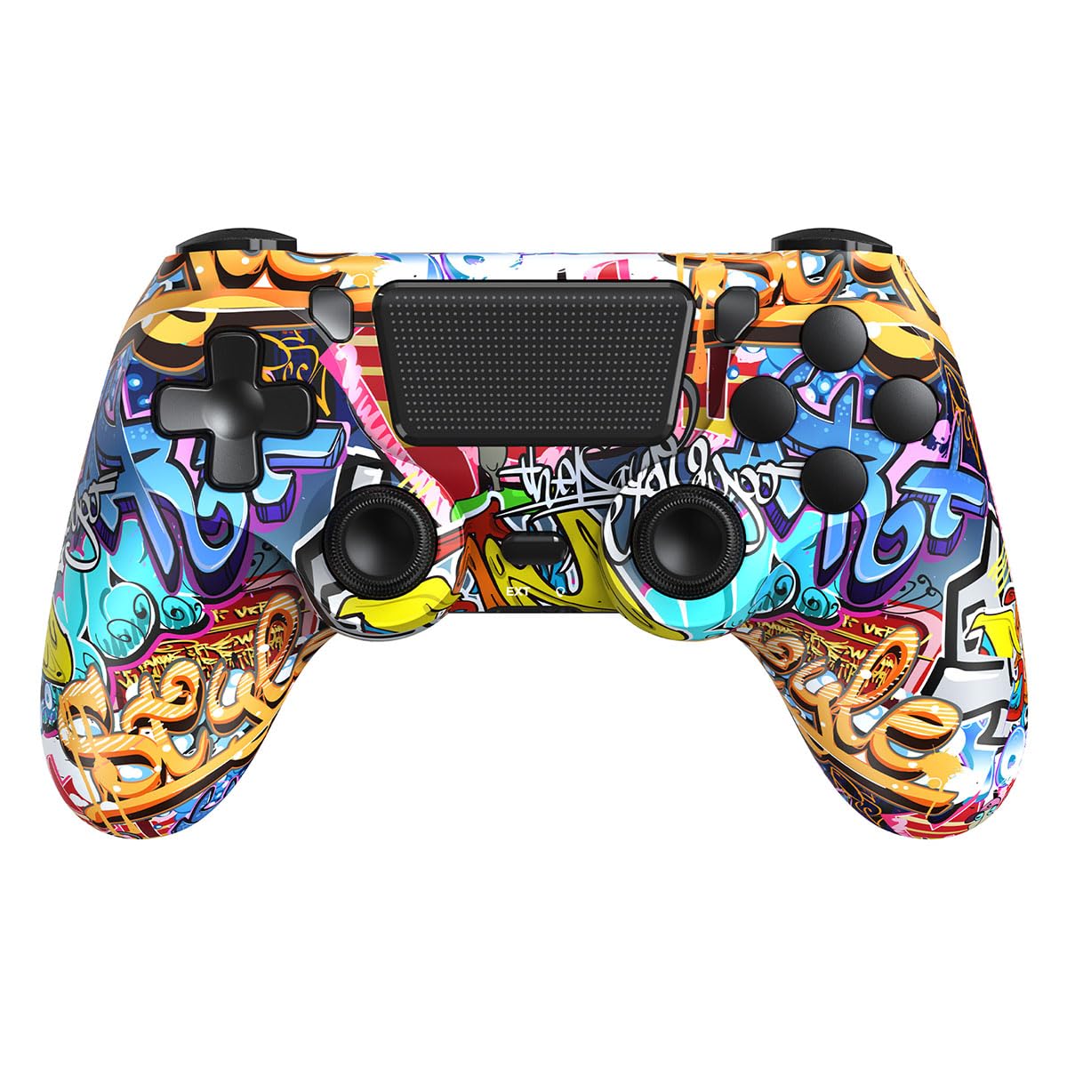 TIANHOO Wireless Controller Compatible with PS4/Pro/Slim | with Vibration Feedback, Motion Sensing, Touchpad, Light Bar, Share, 3.5mm Headphone Jack(Graffiti)