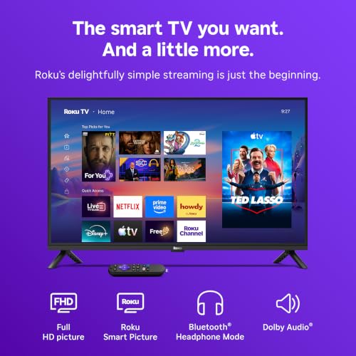 Roku 32-Inch Select Series Smart TV 2026-1080p Full HD TV - RokuTV | Flat Screen LED Television with Voice Remote, Wi-Fi & Bluetooth Headphone Mode - Streaming Live Local News Sports & Movies