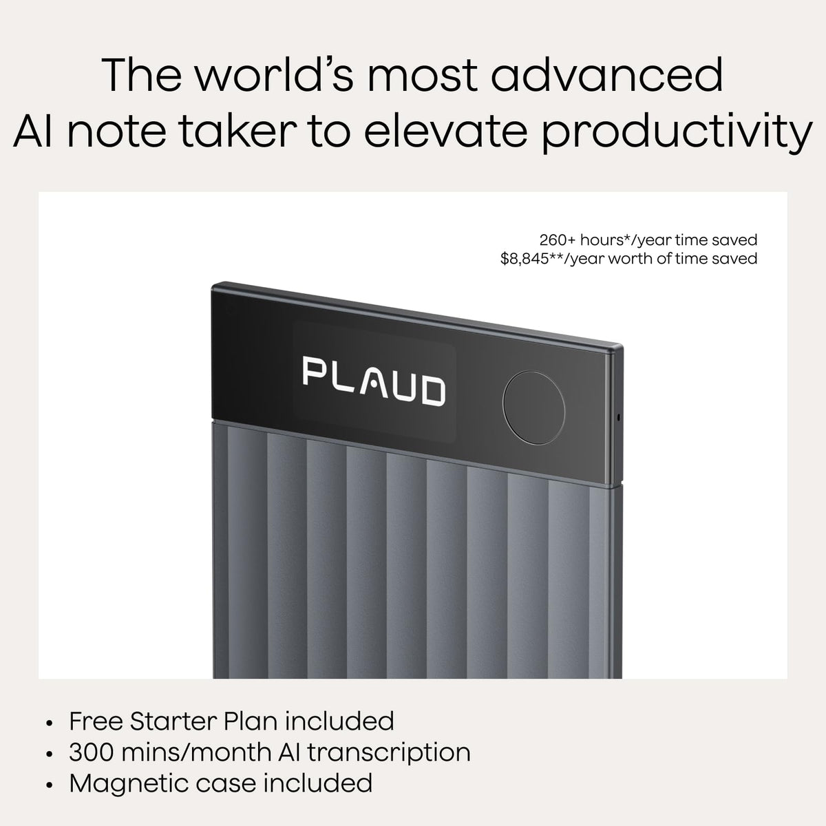 Plaud Note Pro AI Voice Recorder Transcribe & Summarize for Meetings Calls | AI Note Taker for Professionals & Teams, Productivity, 112 Languages, Ultra-Slim, InstantView Display, Case Included, Black