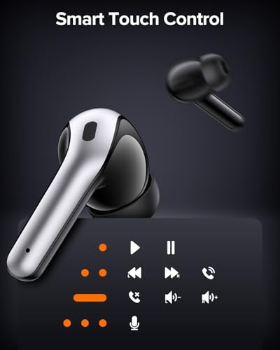 TAGRY Bluetooth Headphones True Wireless Earbuds 60H Playback LED Power Display Earphones with Wireless Charging Case IPX5 Waterproof in-Ear Ear buds with Mic for TV Smart Phone Laptop Computer Sports