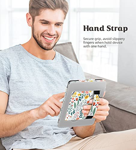 Moko Case for 7"/6.8" Kindle Paperwhite 12/11th Gen & Kindle Colorsoft for Signature Edition 2024, Slim PU Shell Cover with Auto-Wake/Sleep, Flowers
