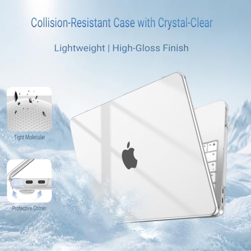 MOSISO Compatible with MacBook Neo Case 13 inch 2026 A3404 A18 Pro Chip | 4 in 1 Kit Precision Fit Crack & Scratch Resistant Protective Hard Shell Case Cover, Crystal Clear
