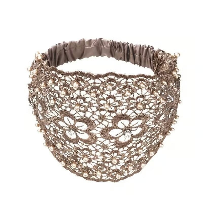 Plum Blossom Hollow Beaded Wide Headband