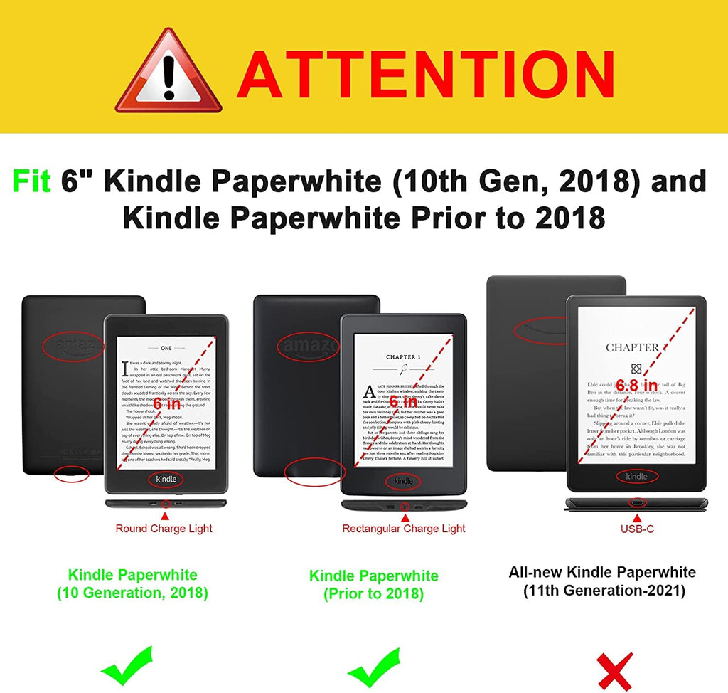 Fintie Stand Case for 6" Kindle Paperwhite 10th Gen 2018, Vintage Brown