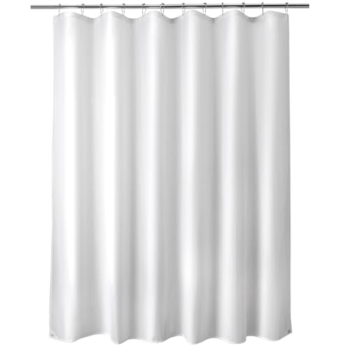 Titanker Waterproof Fabric Shower Curtain Liner Washable, Cloth Shower Liner with Magnets, White Shower Liner Soft Fabric, Lightweight Shower Curtain Liner, 70x72 Inches