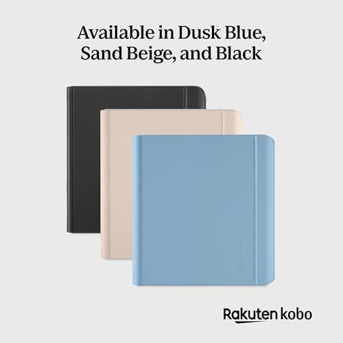 Kobo Libra Colour SleepCover Case | Dusk Blue Stylus Notebook | Sleep/Wake Technology | Built-in 2-Way Stand | Vegan Leather | Compatible with 7” Kobo Libra Colour eReader