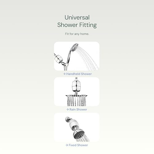 Aquabliss SF100 Daily Revitalize Shower Filter - Chrome | Vitamin C shower filter, vitamins and minerals infusion, softer-feeling skin, healthier hair, SF100