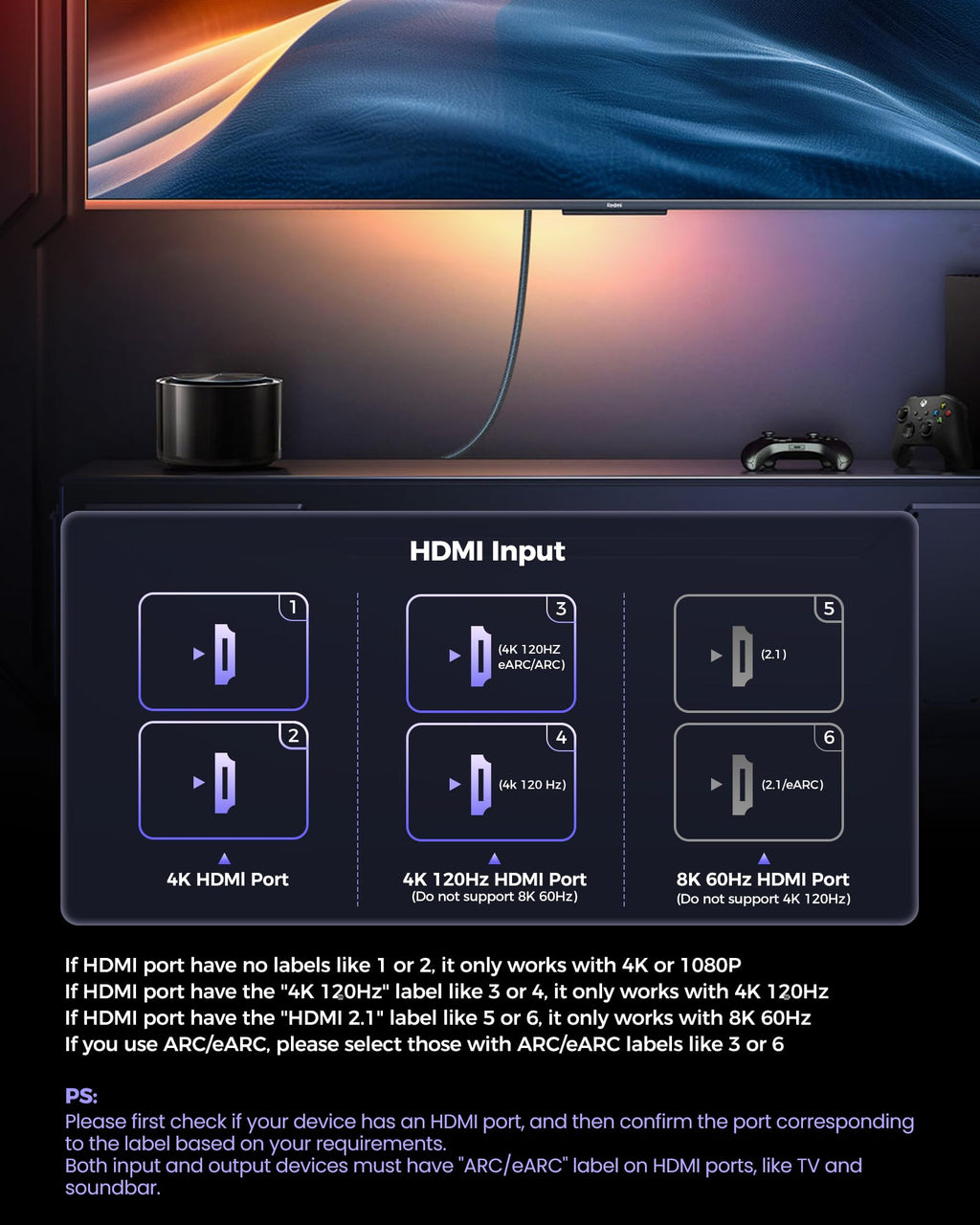 Silkland Certified HDMI 2.1 Cable Ultra High Speed 48Gbps Braided HDR 6.6FT | 4K@240Hz 144Hz 120Hz, 8K@60Hz, 1440P, HDR10+, eARC, HDCP 2.3, Dolby Atmos, DTS:X, Xbox, PS5, PS4, Roku TV, Monitor, PC TV