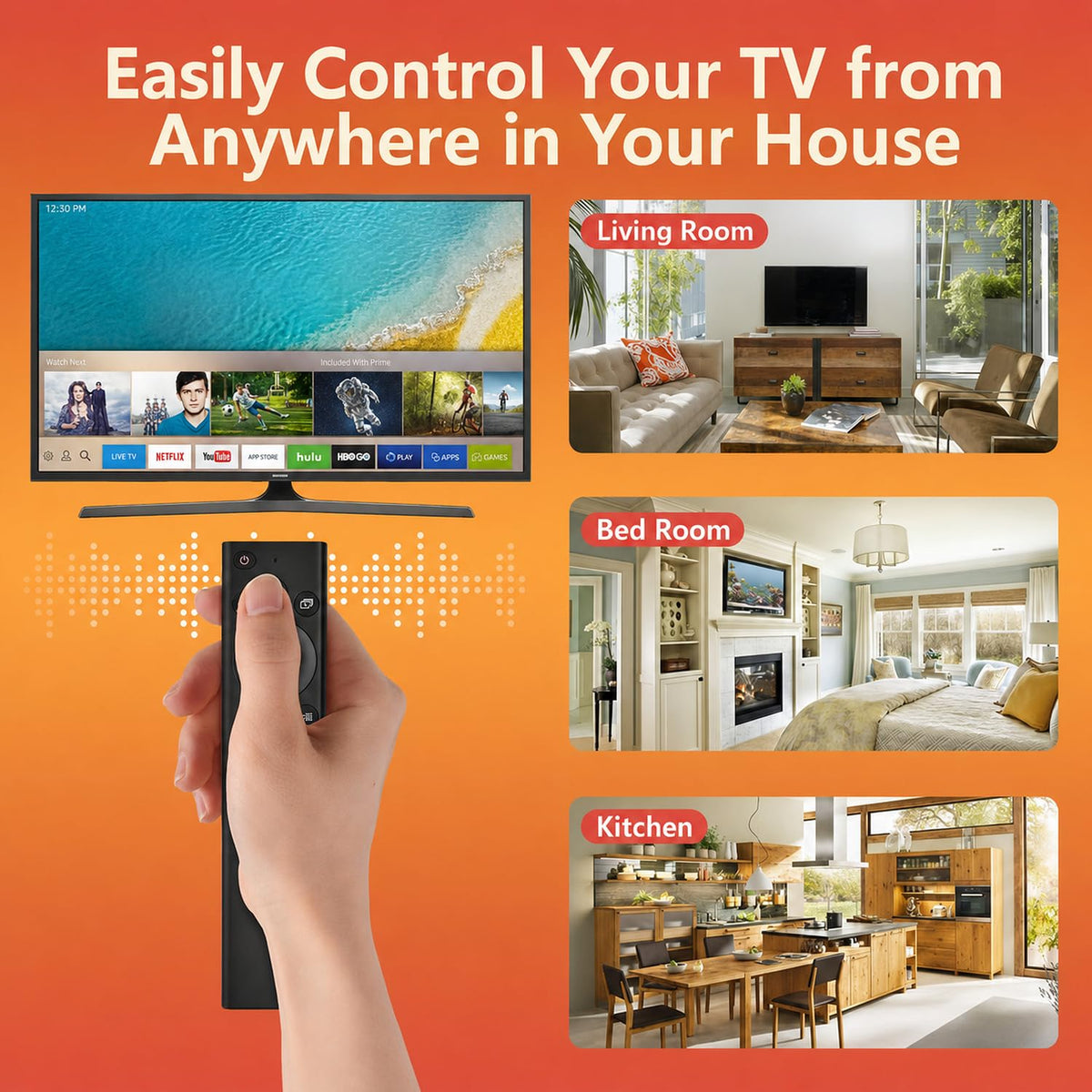 Replacement for Samsung TV Remote, for All 2019-2026 Samsung Remote Control for Smart TV with Voice Control. 2-Year Full Warranty.