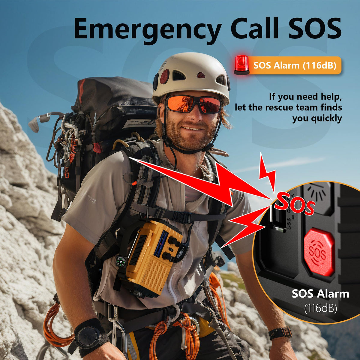 NOAA Weather Radio FM AM Shortwave, Emergency Radio 5000mAh Solar Crank | 5 Way Powered Portable Phone Charger with LED Flashlight, Reading Lamp, and SOS Alarm for Survival Kits