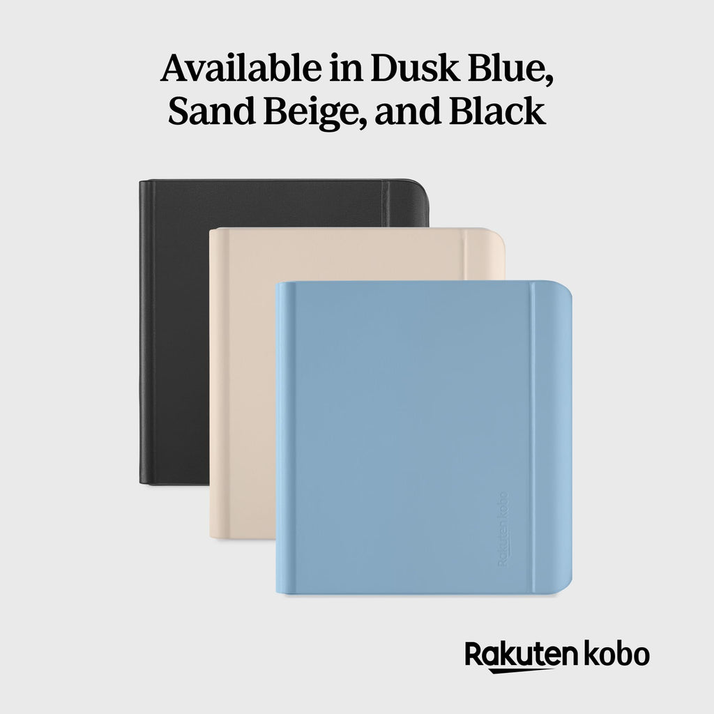 Kobo Libra Colour SleepCover Case | Dusk Blue Stylus Notebook | Sleep/Wake Technology | Built-in 2-Way Stand | Vegan Leather | Compatible with 7” Kobo Libra Colour eReader