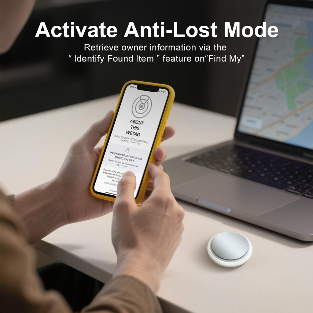 Air Tracker Tag 2 Pack [Apple MFi Certified] with Find My(iOS Only) | Key Finder with No App Needed, IP65 Waterproof, 365-Day Standby, Wallets Keys Bags Luggage Locator Tracker Tag