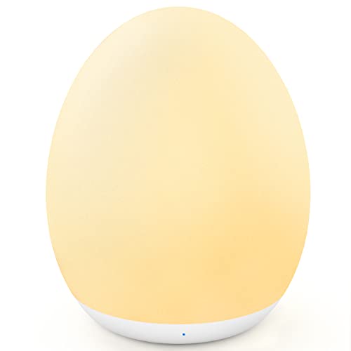MediAcous Night Light for Kids, 7 Colors Changing Egg Light for Nursery | Stepless Dimming, Soft Silicone Touch Night Lamp with 1 Hour Timer, Rechargeable Nursery Night for Breastfeeding