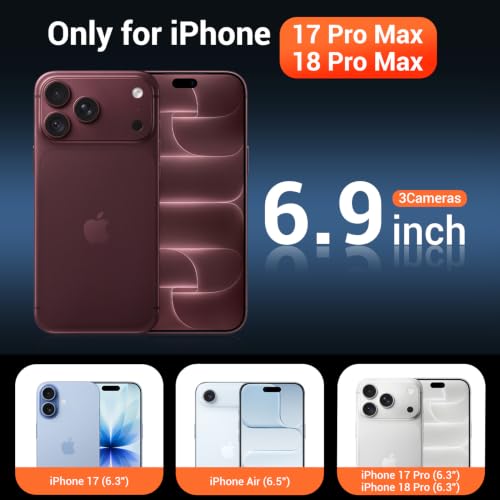 Temdan for iPhone 18 Pro Max Case/iPhone 17 Pro Max Case Clear | Compatible with Magsafe, Screen Protector, Military-Grade Protection, Shockproof Slim Magnetic Phone Case,6.9"