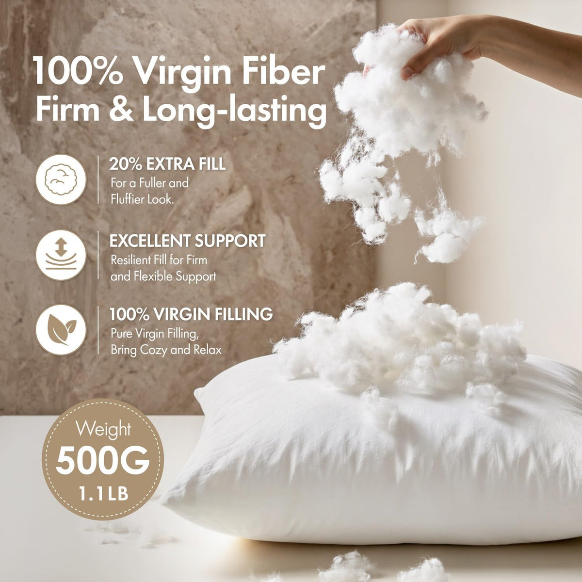 MIULEE 18x18 Pillow Inserts 4 Pack, 100% Virgin Fiber Filling Throw Pillows | Decorative Pillows for Sofa Bed Couch, Firm and Full Pillows, Excellent Support, Soft Brushed Fabric