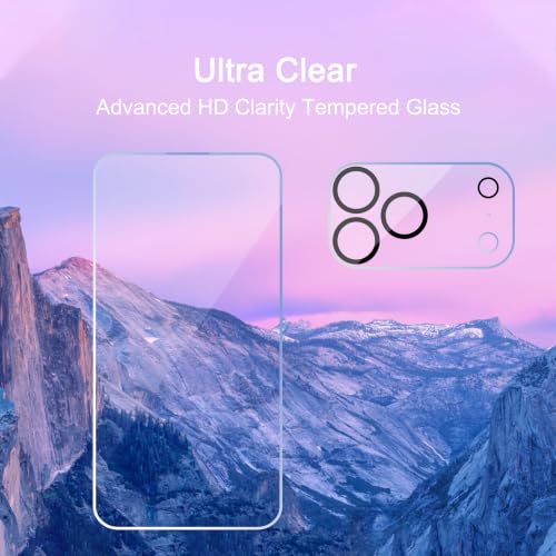 Ailun Screen Protector + Camera Lens Protector for iPhone 18 Pro | 3+3 Pack, 6.3 inch, Tempered Glass, Installation Frame, Sensor Protection, Dynamic Island Compatible, Case Friendly