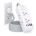 One Beat Surge Protector Power Strip, 5 Ft Flat Plug Extension Cord, 900J | 6 Outlets 4 USB Ports(2 USB C), Wall Mount Outlet Extender Small Power Strip for Travel Home Office College Dorm Room Station