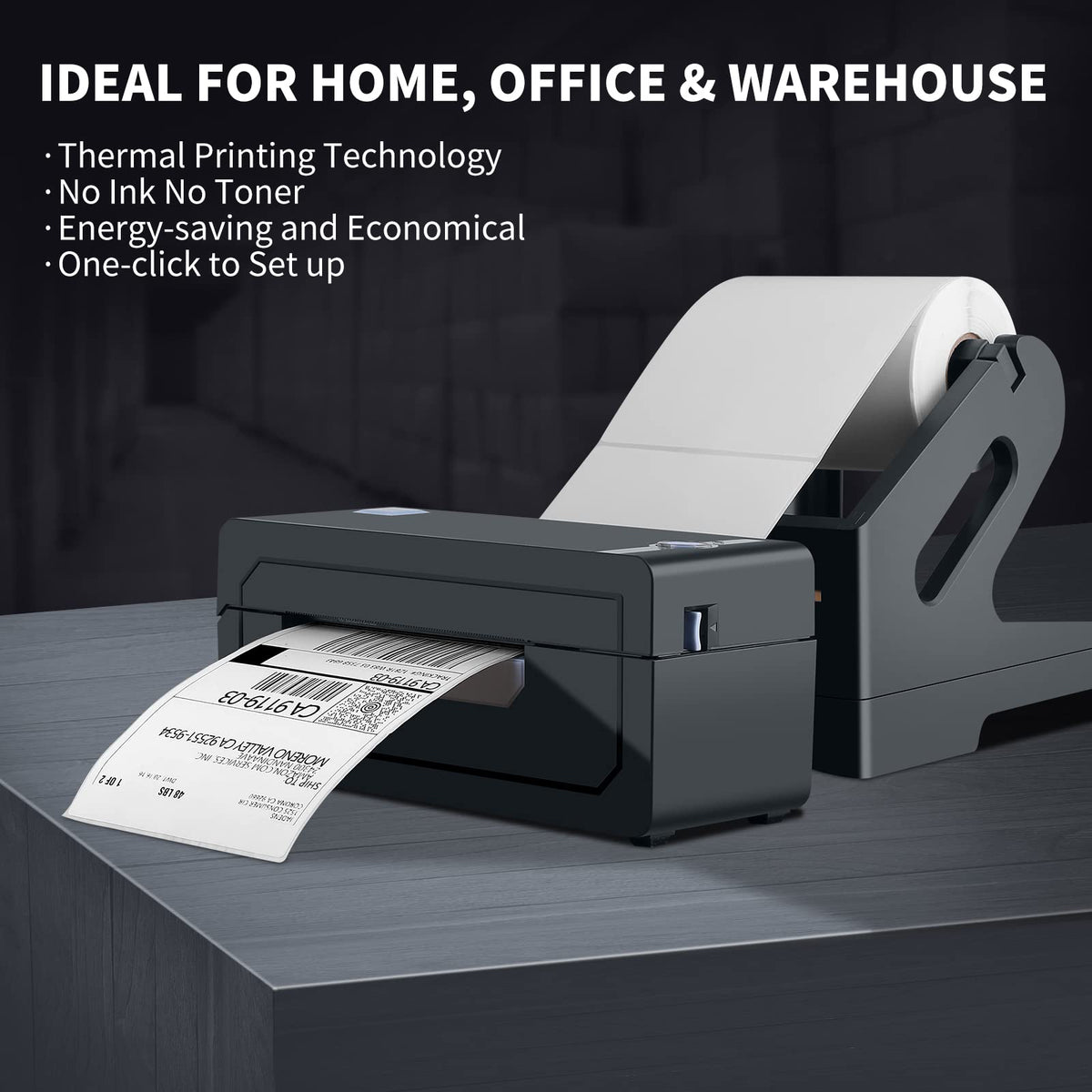 JADENS Bluetooth Thermal Shipping Label Printer, Wireless 4x6 Label Printer | Compatible with Android, iPhone, Windows & Mac, Widely Used for, Amazon, Shopify, Etsy, USPS(Blue)