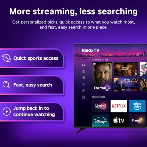 Roku 55-Inch Select Series Smart TV 2026-4K (2160p) QLED TV TV | Flat Screen QLED Television with Voice Remote, Wi-Fi & Bluetooth Headphone Mode - Streaming Live Local News, Sports, & Movies