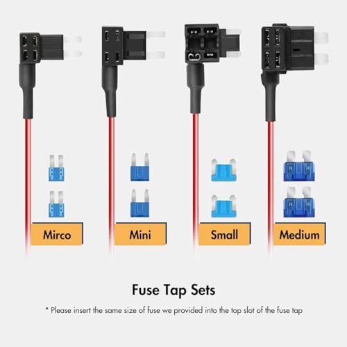 WOLFBOX 4A USB C Dash Cam Hardwire Kit 11.48ft Total, 24/7 Parking Monitor | For WOLFBOX 4A USB-C Dash Cams, Converting 12V-24V to 5V, Battery Drain Protection