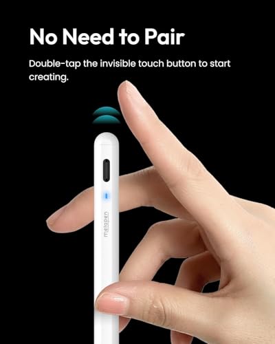 Metapen A8 Stylus Pen for iPad 2018-2026,Magnetic Attach & Palm Rejection | 4 Min Fast Charging Metal Barrel Apple Pencil,Reliable Precision & Smooth Writing Pen for iPad 6th-11th Gen Pro Air Mini