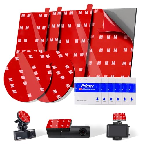 6 Pcs Dash Cam Adhesive Pads, Double Sided Adhesive Pads for Car Dashboard,Very High Bond Heat Resistant Tape for Windshield,Heavy Duty Sticky Pads for Car Phone Holder and Dash Cam