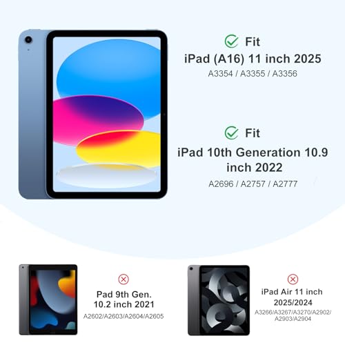 Akkerds for iPad A16 11th Gen Case, iPad 10th Generation Case, Sky Blue