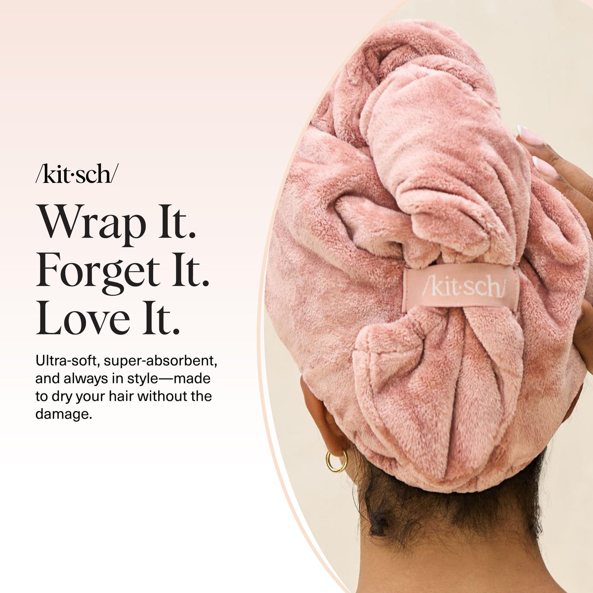 Kitsch XL Microfiber Hair Towel Wrap for Women - Terracotta