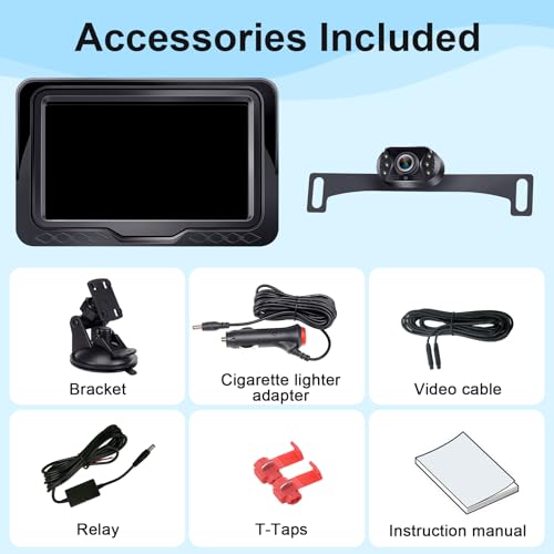 HD 1080P Backup Camera Plug & Play: Fast 60FPS Smooth Real-Time Clear View | 25-Minute Easy to Install, Monitor Easy Setup, Bright and Clear Night Vision, Dustproof & Weatherproof for Cars Trucks SUVs