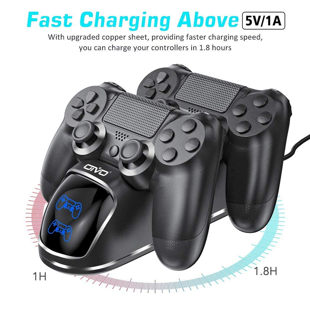 OIVO PS4 Controller Charger Dock Station, 1.8Hrs PS4 Controller Charging Dock, Charging Station Replacement for PlayStation 4 Dualshock 4 Charger
