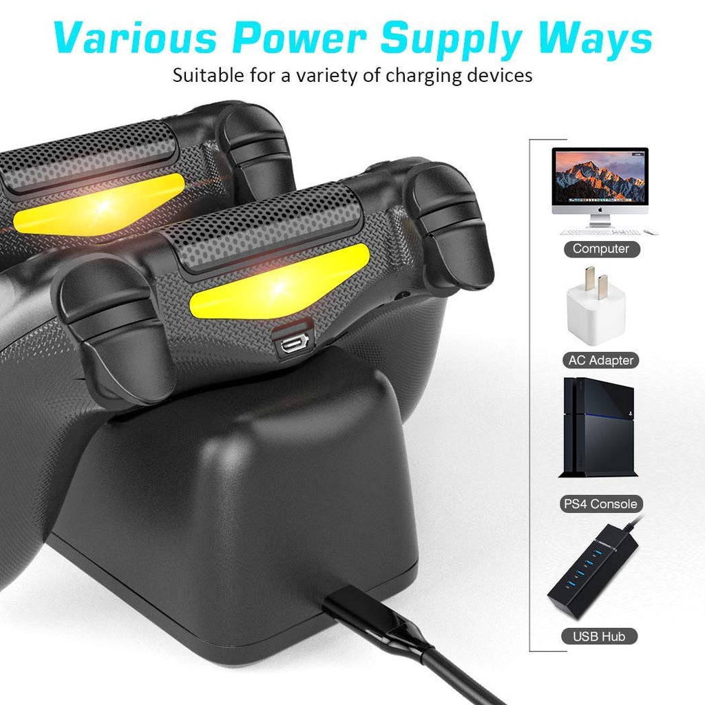 OIVO PS4 Controller Charger Dock Station, 1.8Hrs PS4 Controller Charging Dock, Charging Station Replacement for PlayStation 4 Dualshock 4 Charger