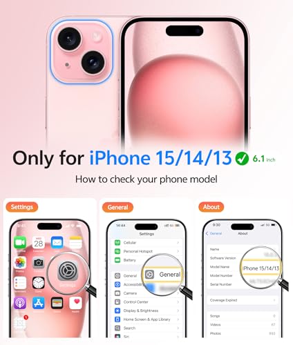 FNTCASE for iPhone 15/14/13 Case, Fit for Magsafe, Glass Screen Protector | Translucent Matte, Magnetic Phone Cases, 14FT Military Grade Drop Protection, Slim Shockproof Protective Cover, Light Pink