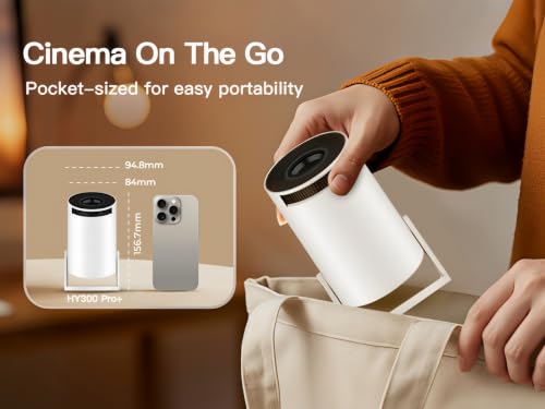 [Built-in Apps & 2026 Upgraded] Mini Projector with Wi-Fi 6 & Bluetooth 5.4, 1080P 4K Support Full HD, Auto Keystone 360° Portable Home Cinema Smart Projector for iOS/Android X1