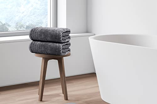 Tens Towels 4 Piece Extra Large Bath Towels 30 x 60 Inches, Dark Grey | 100% Cotton, Larger & Lighter Weight, Quicker to Dry, Super Soft and Absorbent, Perfect for Bathroom