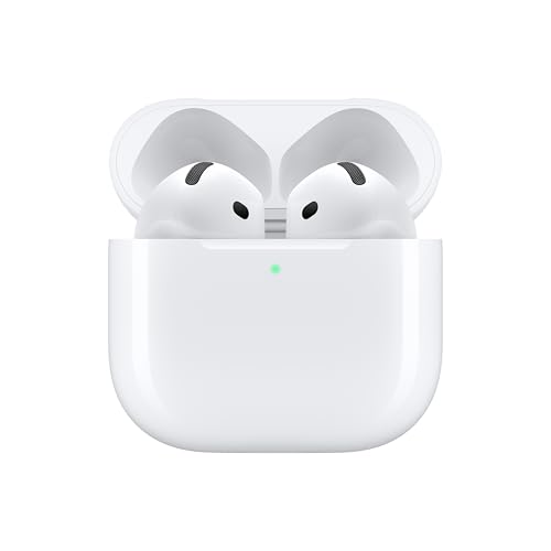 Apple AirPods 4 Wireless Earbuds | Bluetooth Headphones, Personalized Spatial Audio, Sweat & Water Resistant, USB-C Charging Case, H2 Chip