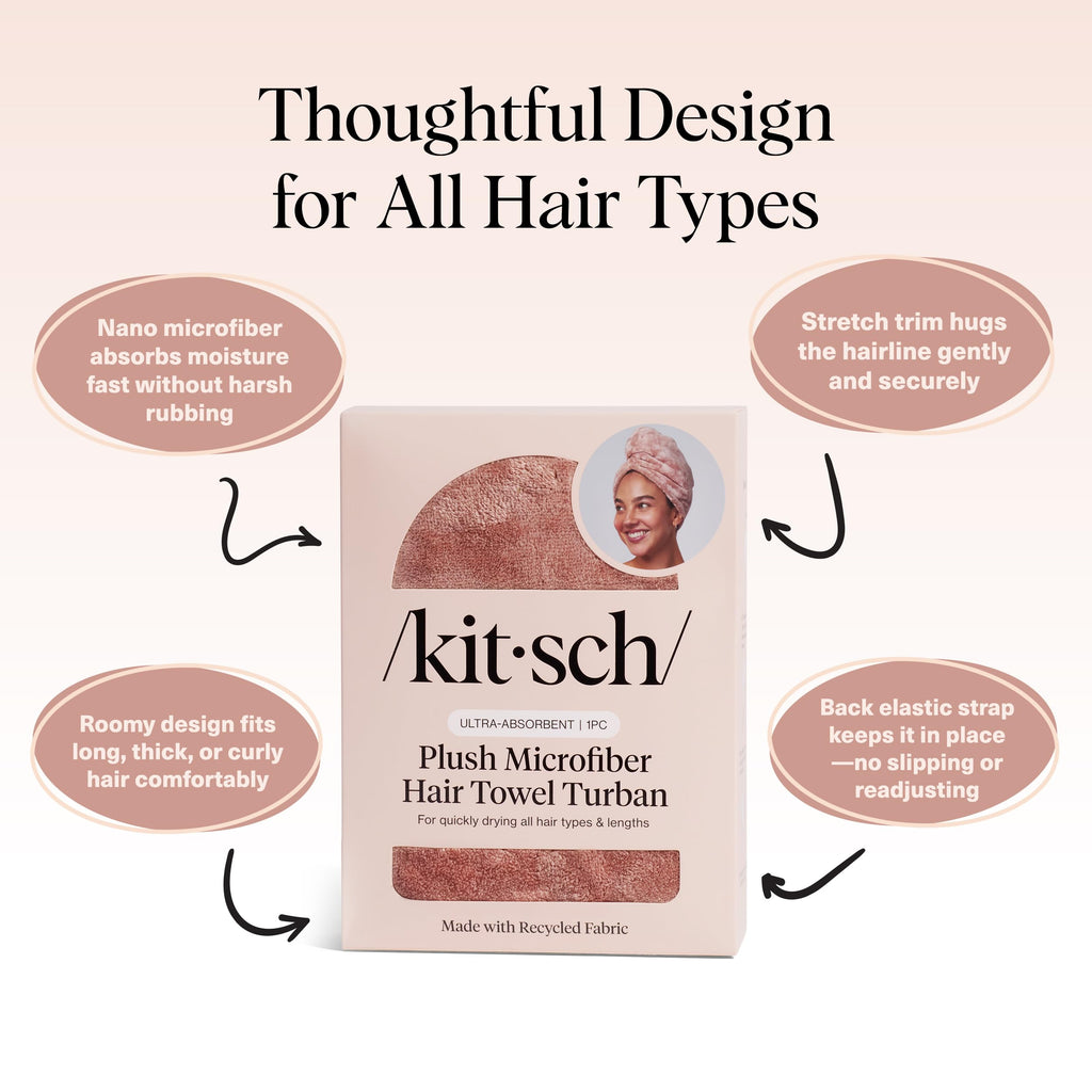 Kitsch XL Microfiber Hair Towel Wrap for Women - Terracotta