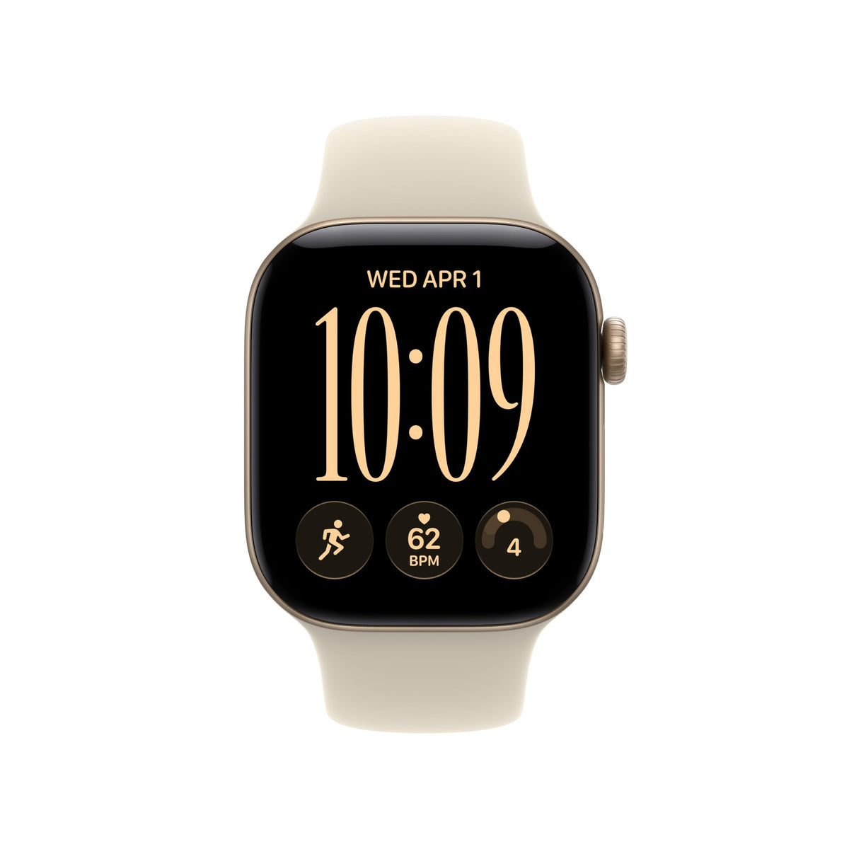 Apple Watch Series 12 GPS 42mm Smartwatch | Light Gold Aluminum Case, Sand Sport Band - S/M. Health + Fitness + Sleep Tracking, Heart Rate, Safety