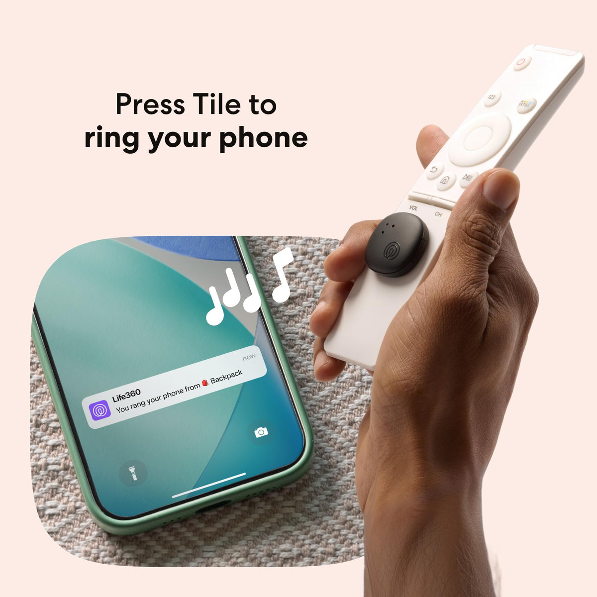 Life360 Tile Sticker - Small Bluetooth Tracker, Remote Finder and Item Locator for Bikes, Glasses and More. Both iOS and Android Compatible. Phone Finder. 1-Pack (Black)